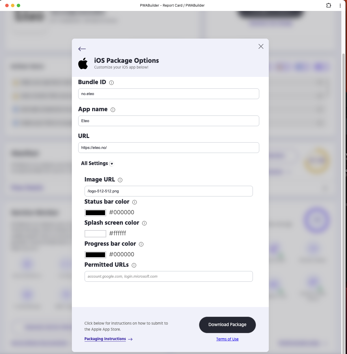 PWA Builder Signing Options with Keystore data